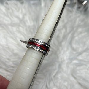 Set of three Infinity rings ruby and diamond CZ’s size 7